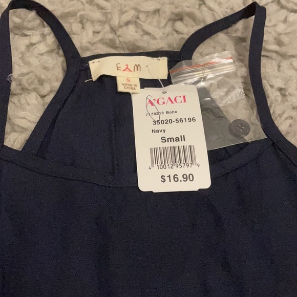 Navy blue boho tank top - Picture 3 of 5